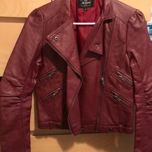 Red leather jacket!